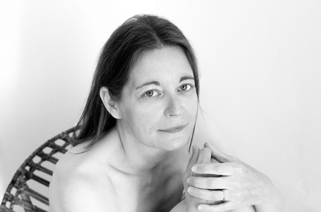 Black and white gently calming portrait on location